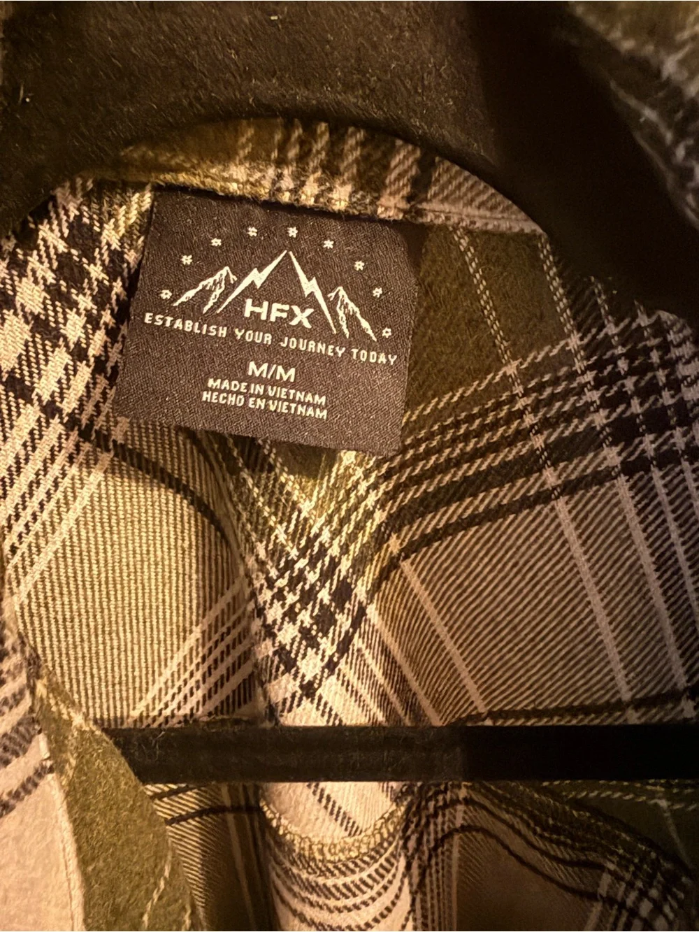 Men's Olive Green Plaid Button-Up Shirt Jacket